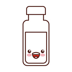 milk bottle kawaii character vector illustration design