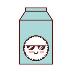 milk box kawaii character vector illustration design
