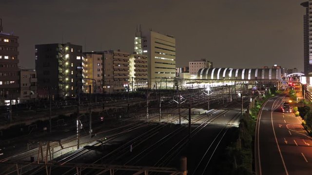 鉄道夜景/4Kタイムラプス動画