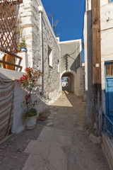 Fototapeta na wymiar Street in City of Ermopoli, Syros, Cyclades Islands, Greece