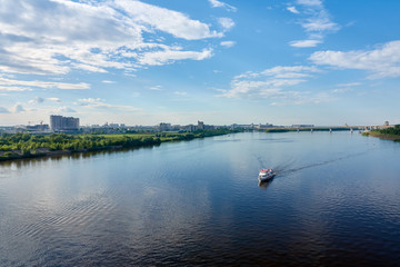 River cruise on pleasure boat Russia Nizhny Novgorod Oka