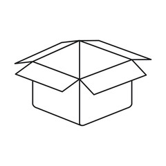silhouette closeup carboard box opened vector illustration