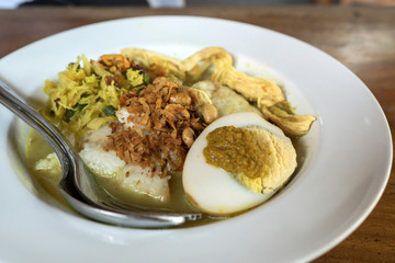 tipat sayur. indonesian traditional food