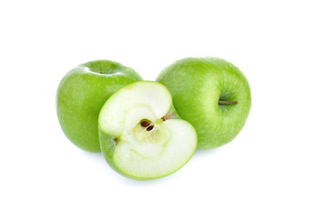green apple on white background