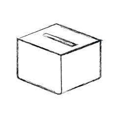 blurred silhouette carboard box with slot vector illustration