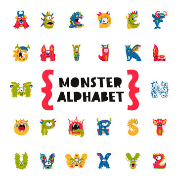 Monster Alphabet. Concept of the primer