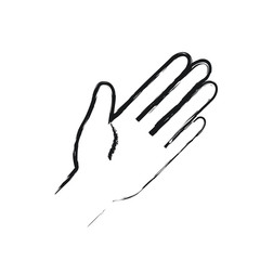 Obraz premium blurred silhouette front view palm of hand in greeting symbol vector illustration