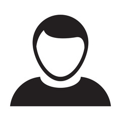 Man User Icon - Vector Person Profile Human Avatar Symbol in Flat Color Glyph Pictogram Illustration