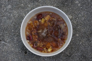 assorted beans in syrup