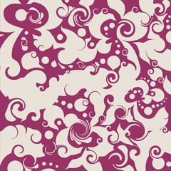 Stylish geometric pattern. Ornament of lines and curls. Linear abstract background.