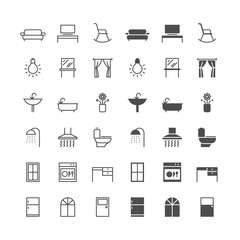 Home furniture icons, included normal and enable state.