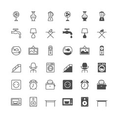 Home furniture icons, included normal and enable state.