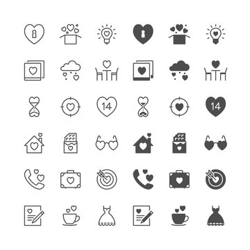 Valentine's day icons, included normal and enable state.