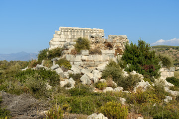 Pseudoperipteral Temple tomb in ancient Lycian city Patara. Turkey