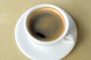 Hot brewed coffee to view