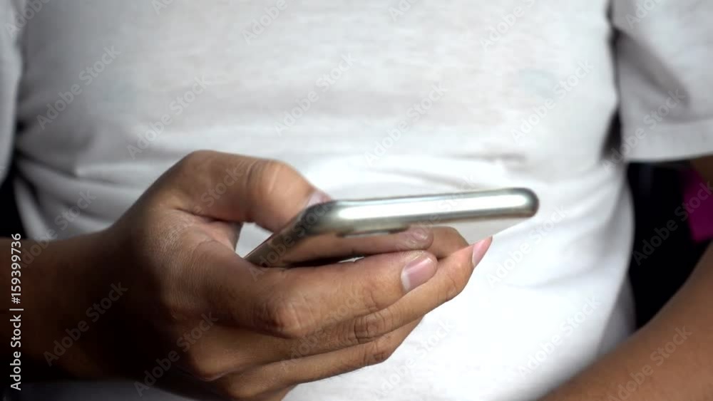 Poster Man using smartphone - Closeup