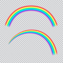 Vector rainbow set on transparent background.
