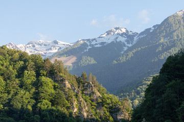 Fototapeta na wymiar Mountain peaks in the vicinity of the city of Adler