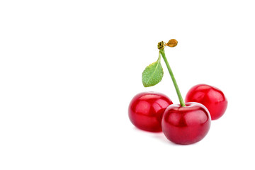 Berries ripe cherry on a white background.