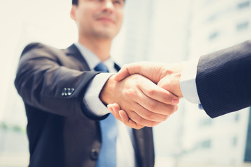Businessman making handshake