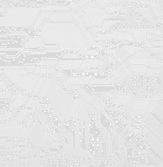 Fototapeta premium White colored Electronic Circuit Board, white background.