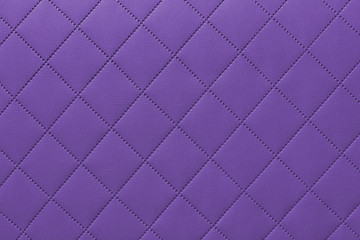 detail of purple sewn leather, purple leather upholstery background pattern