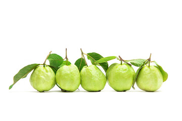Guava fruit on white background
