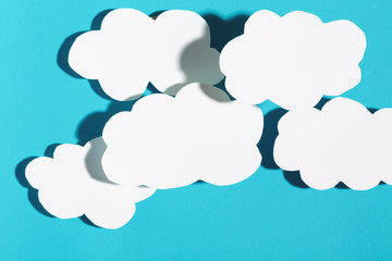 Paper cloud with hard shadow