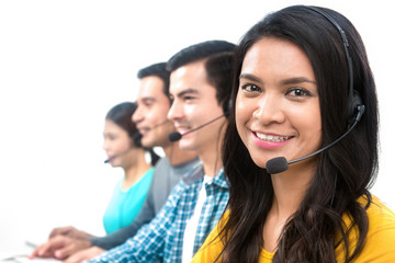 Operator team in call center