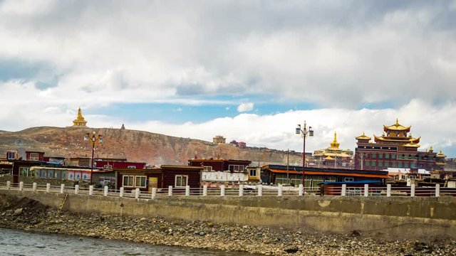Timelapse of Yarchen Gar Monastery in Sichuan, China