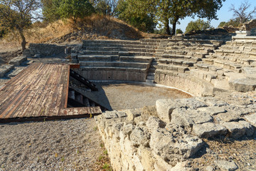 Fototapeta na wymiar Odeion and Bouleuterion in ancient city Troy. Turkey
