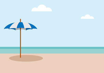 Vector abstract umbrella on the beach, summer background