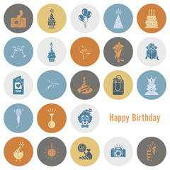 Happy Birthday Icons Set