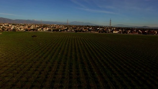 Panoramic aerial view of the landscape of the countryside brims