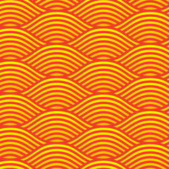 Seamless Red line wave background pattern