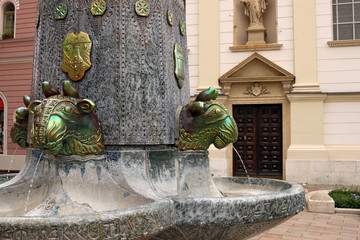 Zsolnay fountain landmark Pecs Hungary