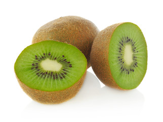 Kiwi fruit on white
