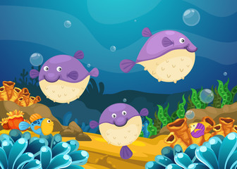 Illustration of sea underwater background