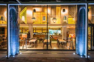 Interior of a modern urban restaurant