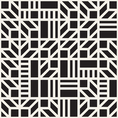 Vector seamless pattern. Mesh repeating texture. Linear grid with chaotic shapes. Stylish geometric lattice design