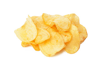Potato chips isolated on white