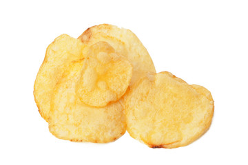 Potato chips isolated on white