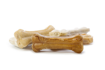 dog chew bones isolated on white background