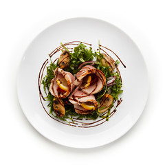 Roast ham and vegetables