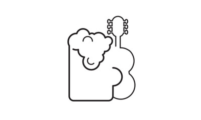 Guitar and Beer logo vector