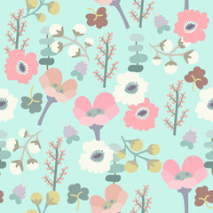 Doodle floral pattern