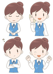 受付 女性 表情ポーズセットG