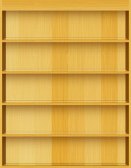 Yellow wood shelf