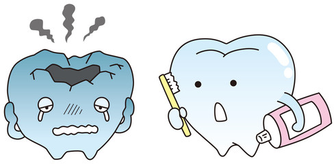 虫歯と健康な歯