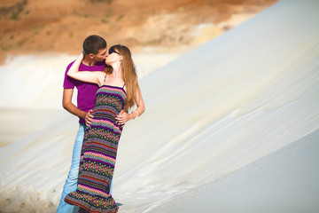 in love couple in desert